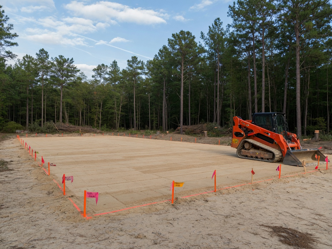 Commercial construction site land prep