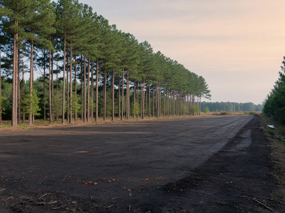 Cleared lot ready for building in North Carolina